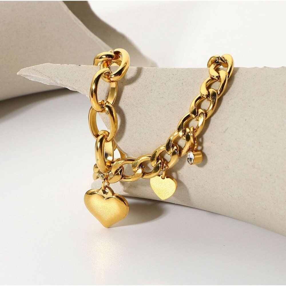 Cuban and Oval Chain Bracelet with Round Zirconium - Picture 3 of 5